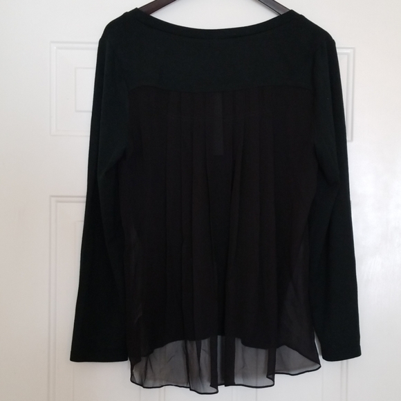 Aryn K Long Sleeve Shirt with Sheer Back - Picture 2 of 4